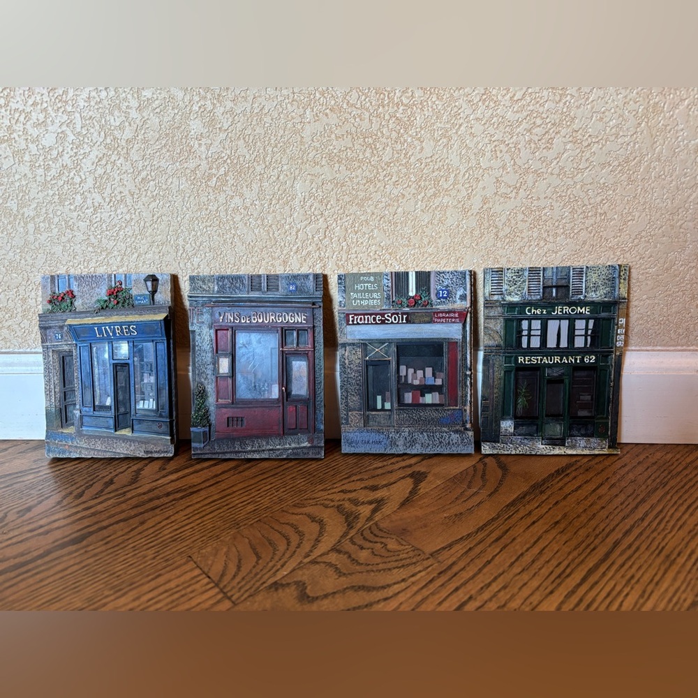4 Paris scene plaques by Chiu Tak Hak,Livres